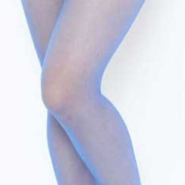Blue mens specific sheer pantyhose featuring a sheath for your family jewel,  wide comfortable waistband, an over the toe style. 