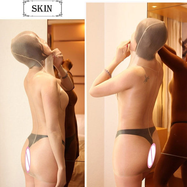 Skin Glossy Oil Shine Sheer Total Encasement Nylon Top