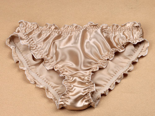 Silk Satin Ruffle Panties